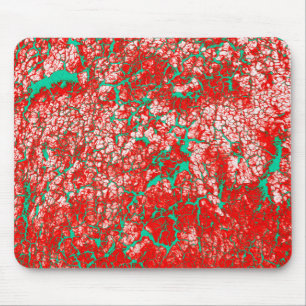 Unique Cool Pink Red Green Abstract Pattern Mouse Pad