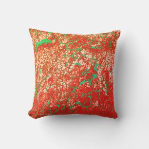 Unique Cool Pink Red Green Abstract Pattern Outdoor Cushion