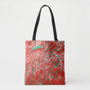 Unique Cool Pink Red Green Abstract Pattern Tote Bag