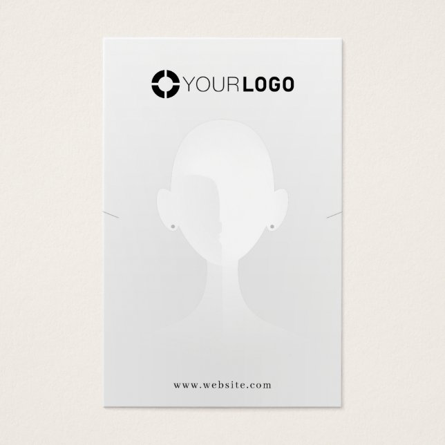 Unique cool portrait custom logo earring display (Front)