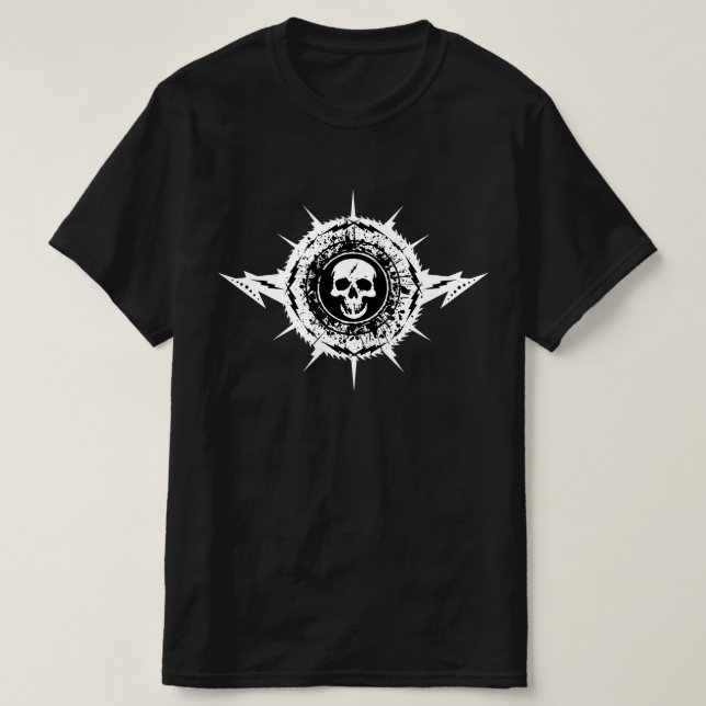 Unique Cool Rock Music Heavy Metal Skull Splatter  T-Shirt (Design Front)