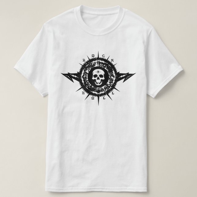 Unique Cool Rock & Roll Heavy Metal Skull Splatter T-Shirt (Design Front)