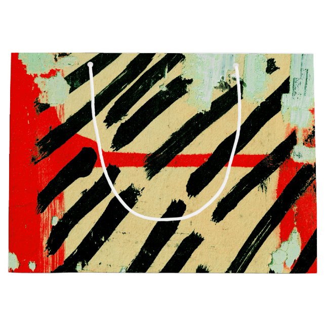 Unique Cool Worn Wall Paper Paint Large Gift Bag (Front)