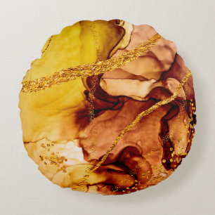 Unique creativity. Art&Gold. Inspired by the Sky.  Round Cushion