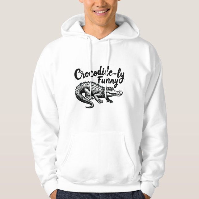Unique Crocodile T-Shirt fun Graphic  Hoodie (Front)