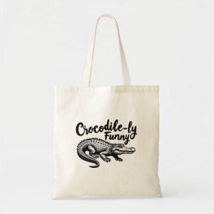 Unique Crocodile T-Shirt fun Graphic Tote Bag
