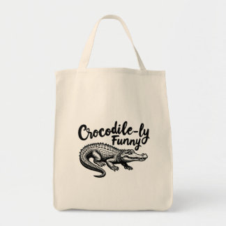 Unique Crocodile T-Shirt fun Graphic Tote Bag