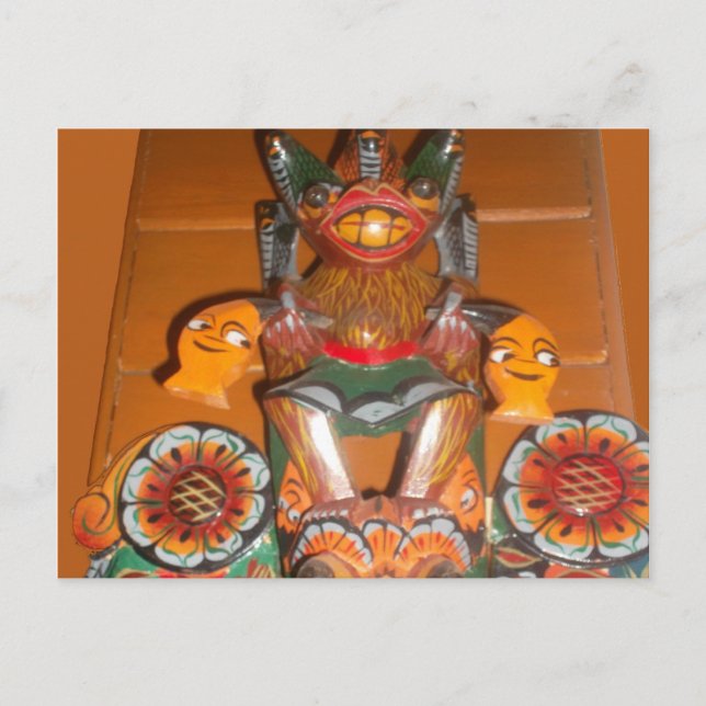 Unique Cultural Art - Sri Lankan/Indonesian Design Postcard (Front)