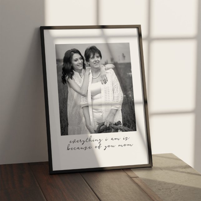 Unique Custom Black and White Photo Gift For Mum Poster (Creator Uploaded)