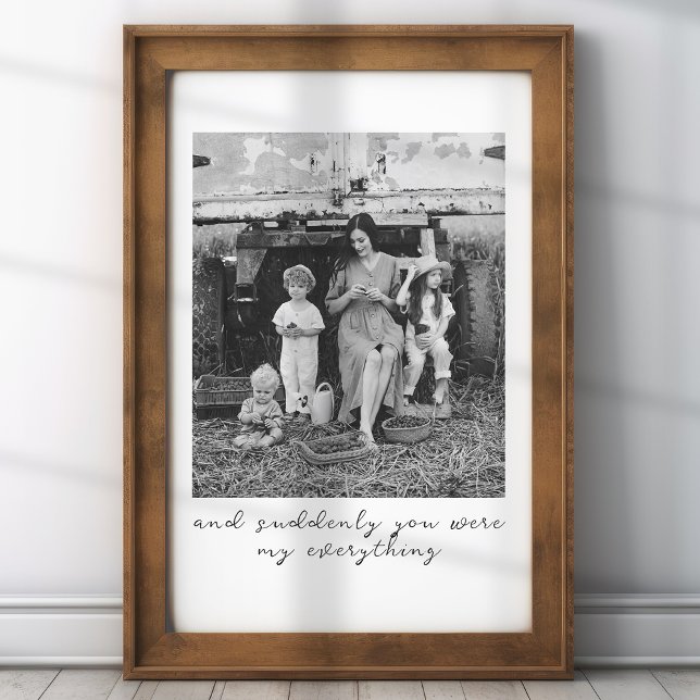 Unique Custom Black and White Photo Gift For Mum Poster (Creator Uploaded)