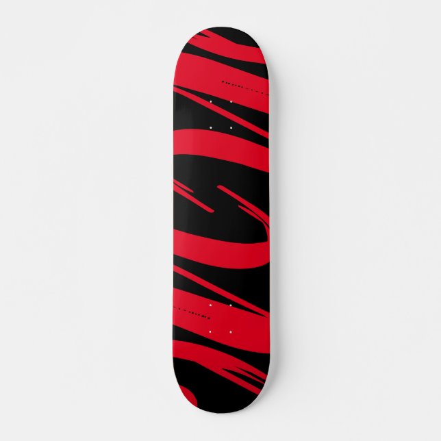 Unique Custom Black & Red Skateboard Deck (Front)