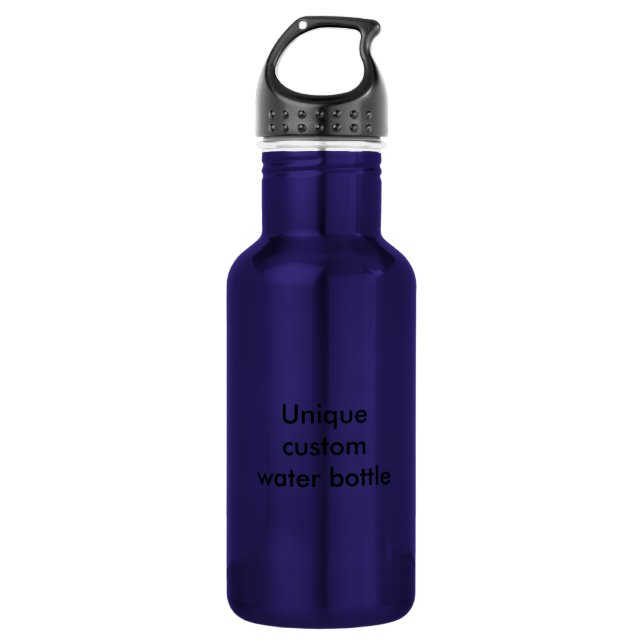 Unique custom blue water bottle (Front)
