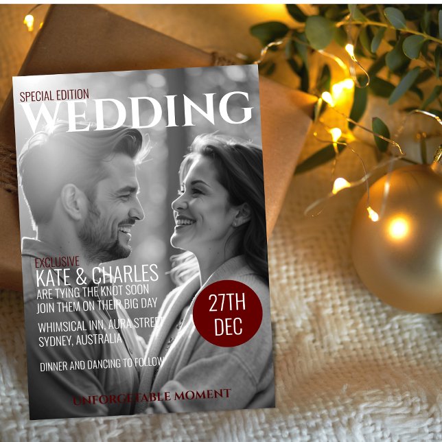 Unique Custom Magazine Style Wedding invitation  (Creator Uploaded)