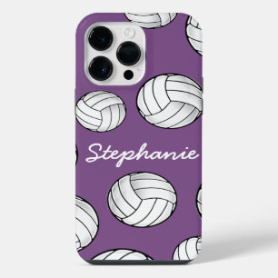 Unique Custom Name Volleyball Purple iPhone Case