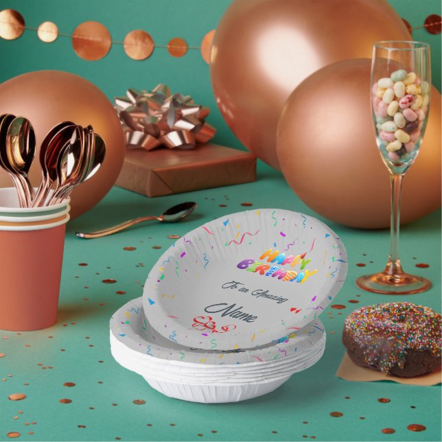 Unique Custom Paper Bowl for Birthday Parties  Plate (Multi)