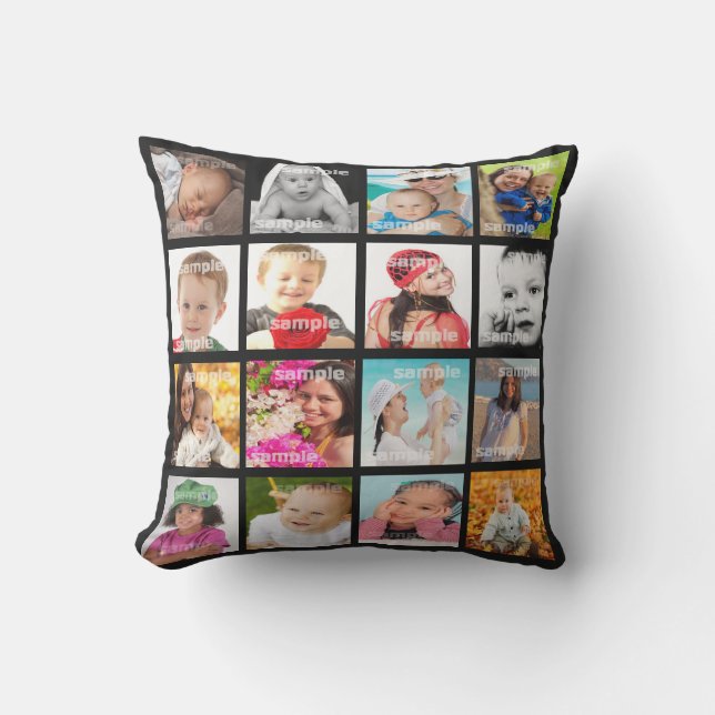 Unique Custom Personalised Photo Collage Cushion (Front)
