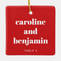 Unique Custom Place Card Christmas Wedding Red