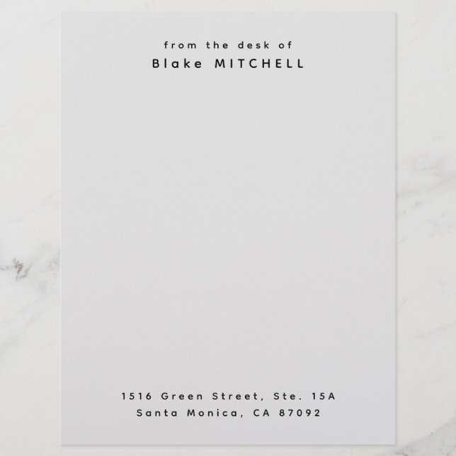 Unique Custom Stationery Monogram Custom Letterhead (Front)