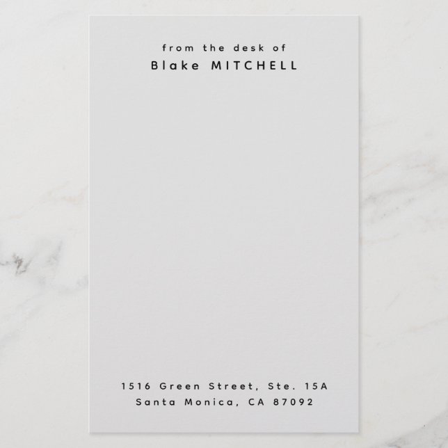 Unique Custom Stationery Monogram Stationery Paper (Front)