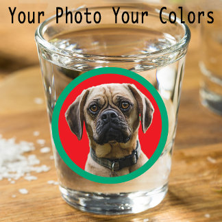 Unique Custom Stocking Stuffer Pet Dog Lover Photo Shot Glass