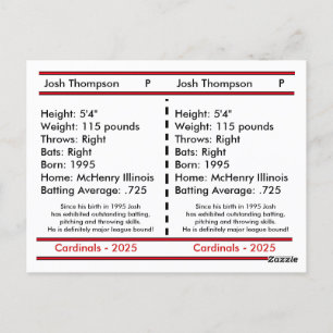 Unique Customisable Baseball Card