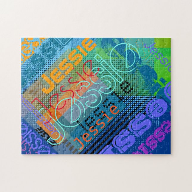 Unique Customisable Name | Fun Colourful & Creativ Jigsaw Puzzle (Horizontal)