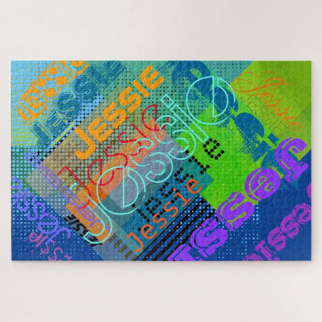 Unique Customisable Name | Fun Colourful & Creativ Jigsaw Puzzle (Horizontal)