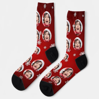 Unique Customised Photo Socks with christmas theme