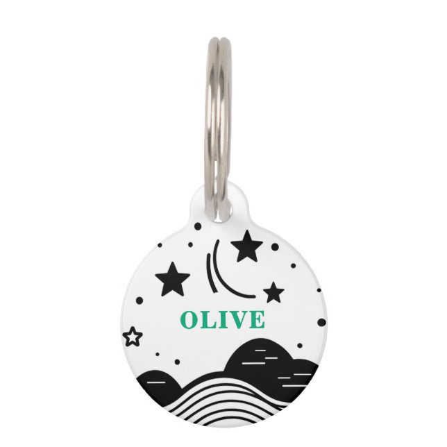 Unique Customizeable Stars Pet Tag (Front)