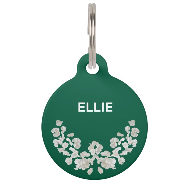 Unique Customizeable With Flowers Pet Tag (Front)