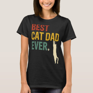 Unique Cute Best Cat Dad Ever Vintage Retro Sunset T-Shirt