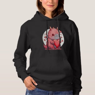 Unique Cute Dino Dazecore Valentines Day Hoodie