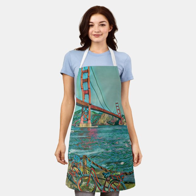 Unique cyclist gifts apron (Worn)
