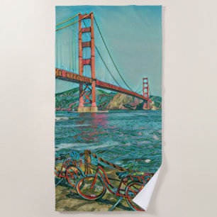 Unique cyclist gifts beach towel