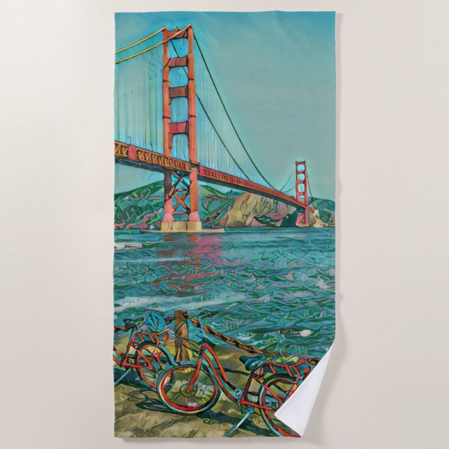 Unique cyclist gifts beach towel (Front)