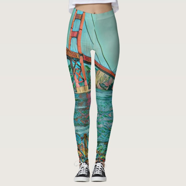Unique cyclist gifts leggings (Front)