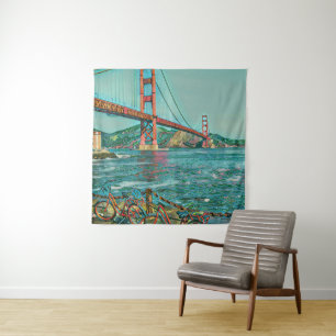 Unique cyclist gifts tapestry