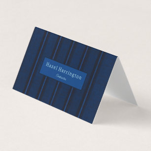 Unique Dark Blue QR Code Fold Business Card Classy