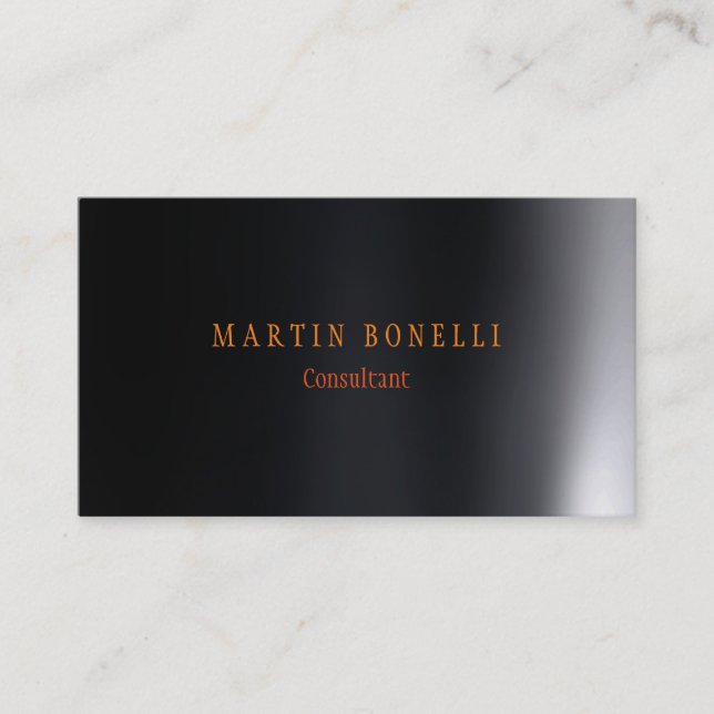 Unique Dark Grey Plain Clean Business Card (Front)