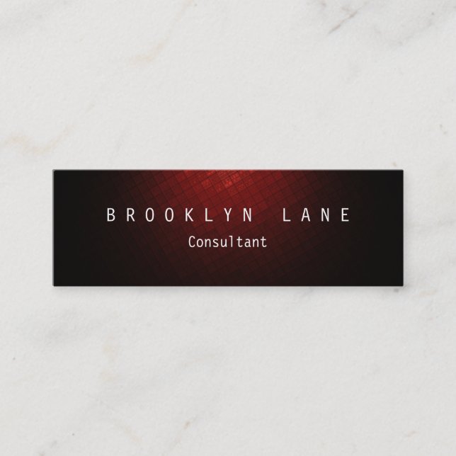 Unique Dark Red Plain Clean Slim Mini Business Card (Front)