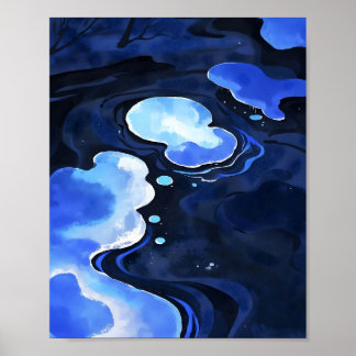 unique dark water colour poster