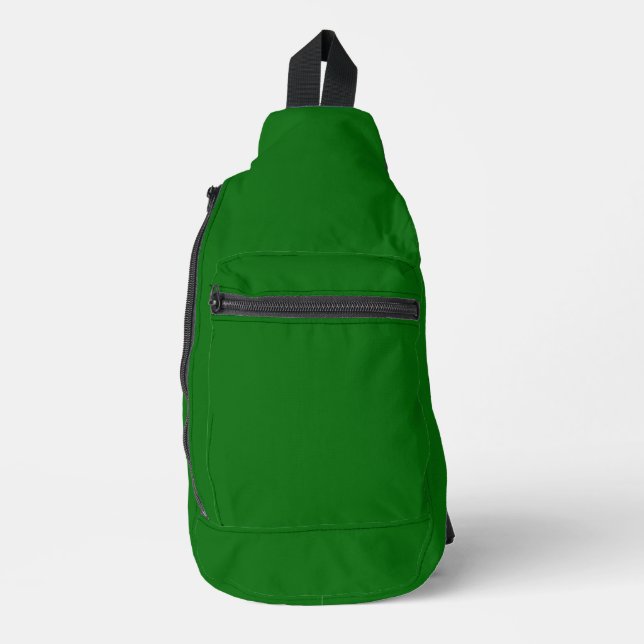 Unique Deep Green Print Cut Sew Sling Bag (Front)