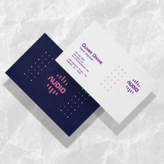 Unique Deep Purple Pink Modern Sound Music Studio Business Card