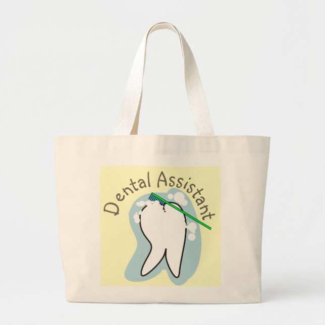 Unique Dental Assistant Gifts Large Tote Bag (Front)