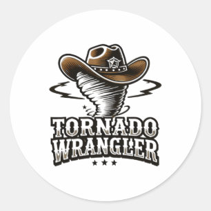 Unique Design Cowboy Wrangler Tornado Wrangler Wom Classic Round Sticker