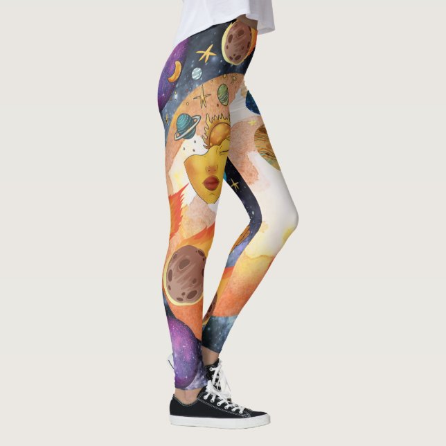 Unique design of the universe l Modern outer space Leggings (Right)