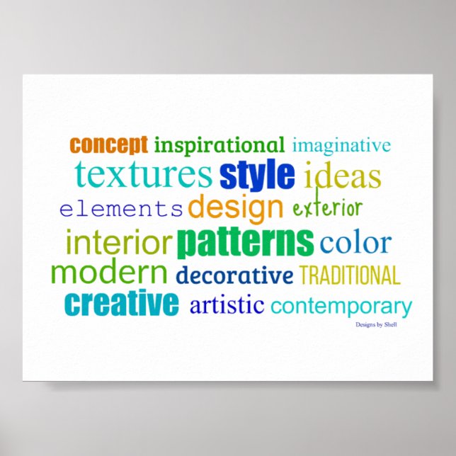 Unique Design Word Collage Poster (Front)