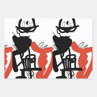 unique designer wrapping paper set of 3 sheets