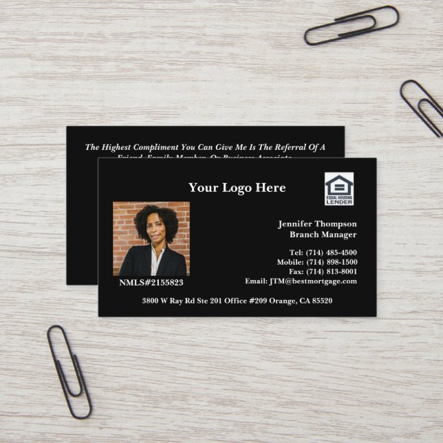 Unique designs for entrepreneurs - Loan & Realtors Business Card (Front/Back In Situ)