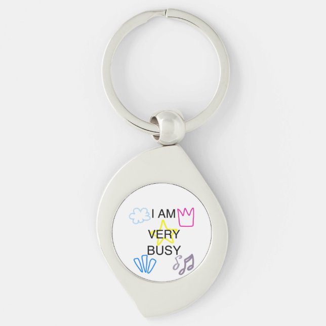 Unique Designs Iam Very Busy Key Ring (Front)
